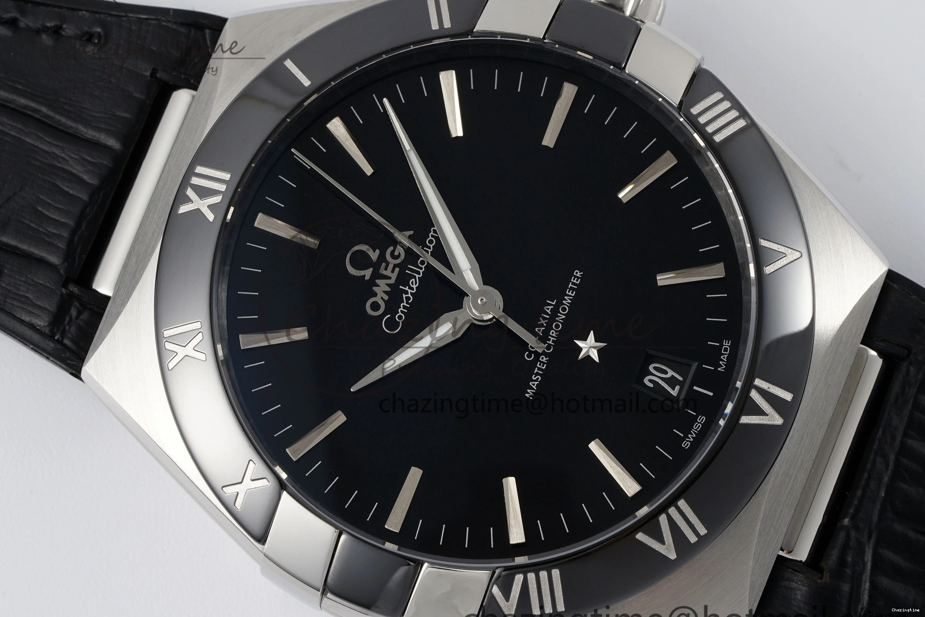 0303 Constellation Black Ceramic SS SBF 1:1 Best Edition Black Dial on Black Gummy Strap A8900 Super Clone TimelessDesign 7798